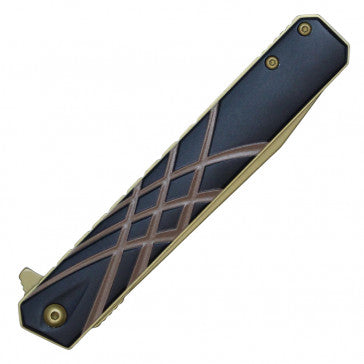 Wartech Black Handle Gold Blade Pocket Knife