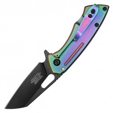 Wartech Rainbow Handle with Black Blade Pocket Knife