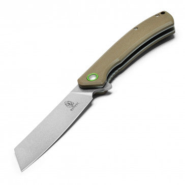 Buckshot D2 Steel Blade Tan Handle Pocket Knife