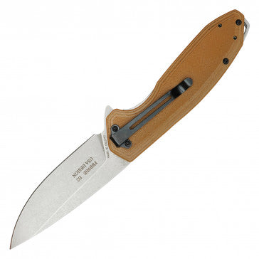 Buckshot Tan Handle D2 Steel Pocket Knife