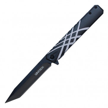 Wartech Black Handle with Black Blade Pocket Knife