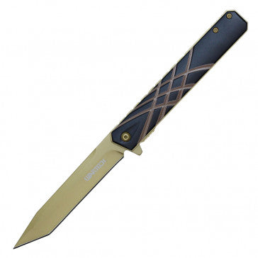 Wartech Black Handle Gold Blade Pocket Knife