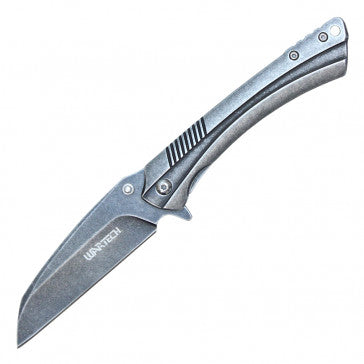 Wartech Stone Wash Handle with Stone Wash Blade Pocket Knife