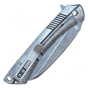 Wartech Stone Wash Handle with Stone Wash Blade Pocket Knife