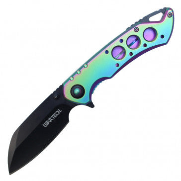 Wartech Perforated Rainbow Handle Pocket Knife