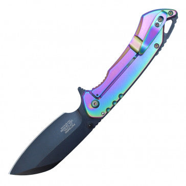 Wartech Perforated Rainbow Handle Pocket Knife