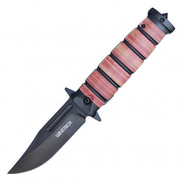 Wartech Leather Print Handle Pocket Knife