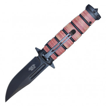 Wartech Leather Print Handle Pocket Knife
