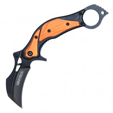 Wartech Karambit Orange Handle Pocket Knife