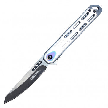 Wartech Slim Line Rainbow Accent Chrome Handle Pocket Knife