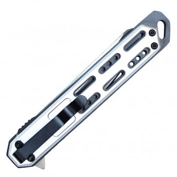 Wartech Slim Line Rainbow Accent Chrome Handle Pocket Knife