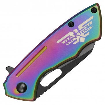 Wartech Rainbow Handle with Black Blade Pocket Knife